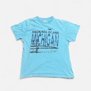 Vintage contagious blue Mackinac island large size T shirt